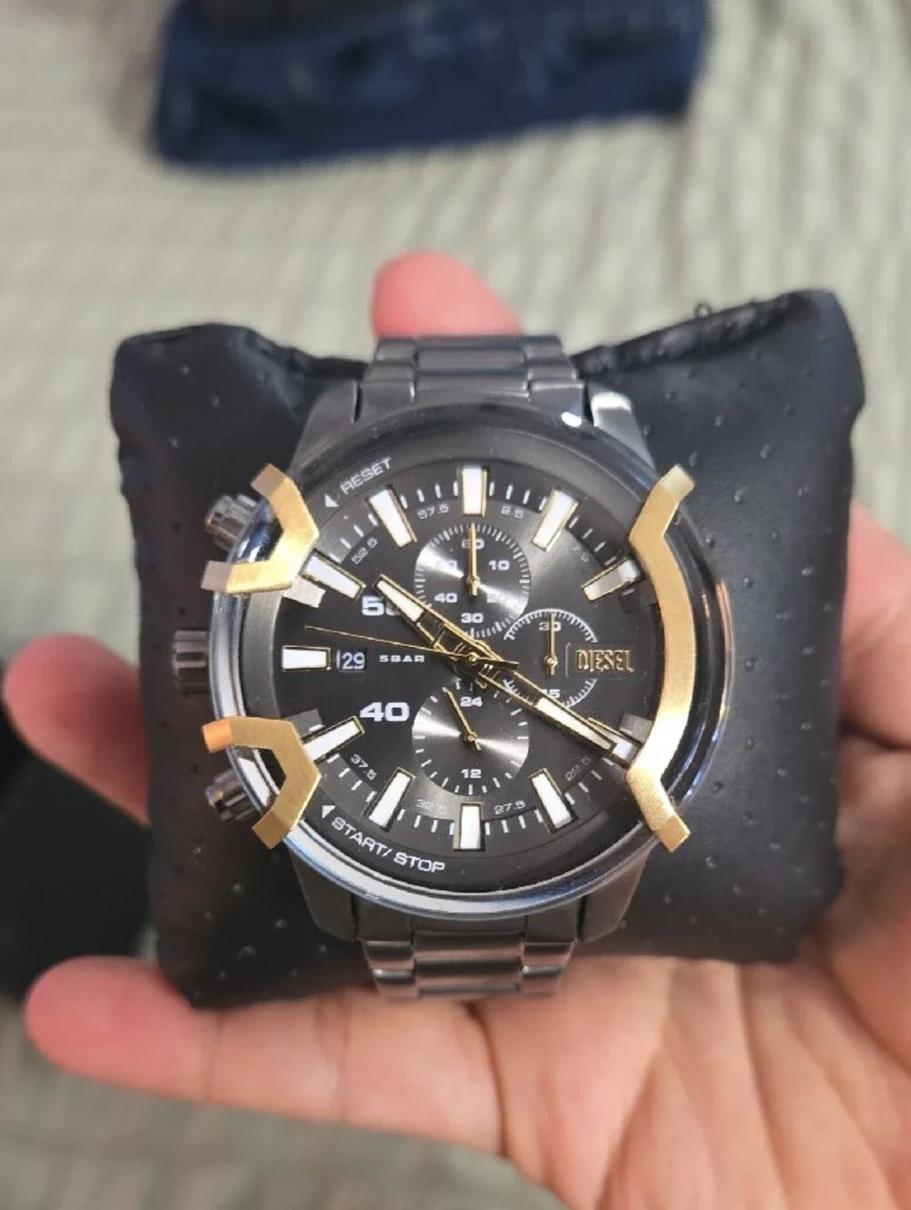 Diesel Black Watch with Gold Accents